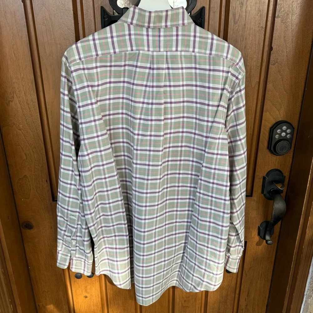 Polo Ralph Lauren Shirt Mens 16 1/2-35 Green Purple Plaid Easter‎ Dress Shirt - Picture 5 of 5